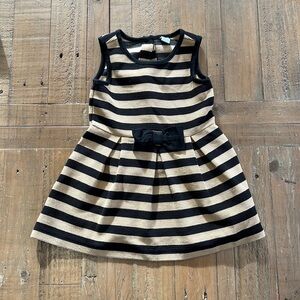 Janie and jack black and tan striped Ponte dress